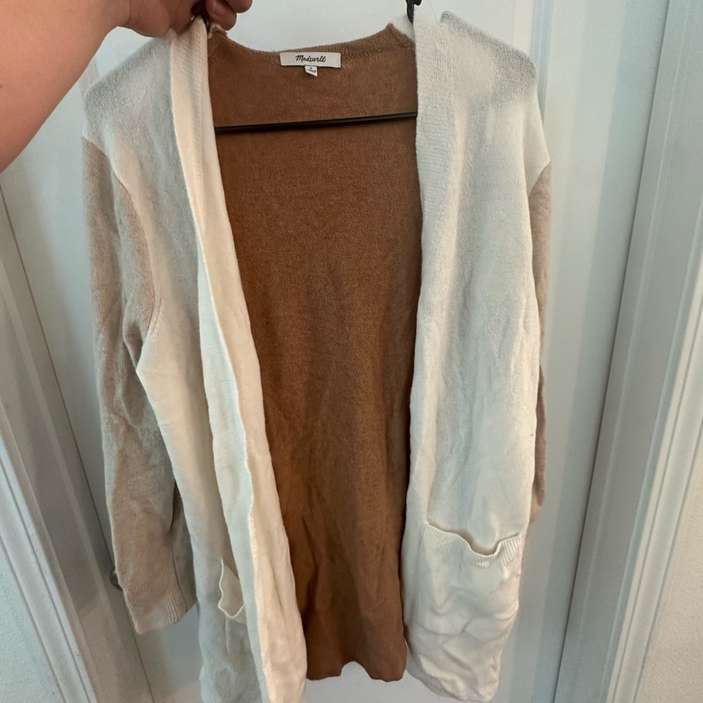 Madewell Women's Cream and Tan Cardigan